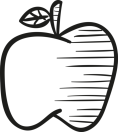 Drawing Of An Apple Outline Icon Svg Set, Free Vectors File